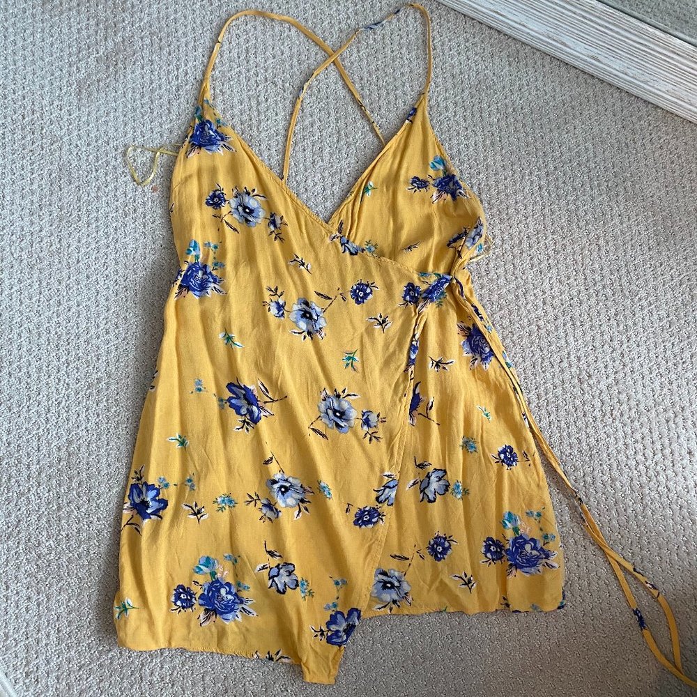 American Threads Yellow Floral Wrap Romper
